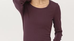 hessnatur Damen Langarm-Shirt aus Bio-Baumwolle - lila - Größe 42