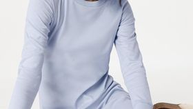 hessnatur Damen Nachthemd Relaxed PURE NATURE aus Bio-Baumwolle - blau - Größe 42