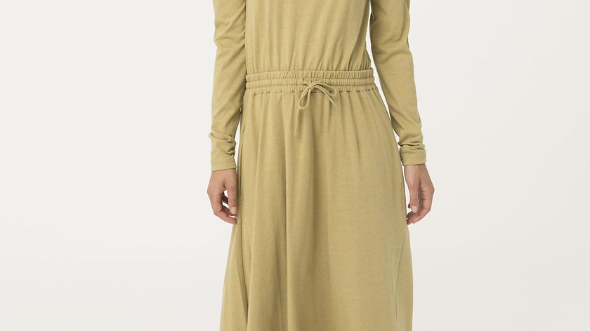 hessnatur Damen Midikleid aus Bio-Baumwolle mit Bio-Schurwolle - gelb - Größe 38