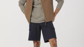 hessnatur Trekking-Shorts aus Bio-Baumwolle mit Hanf - blau - Größe 50