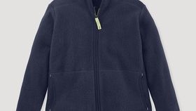 hessnatur Kinder Fleece Jacke Regular aus Bio-Baumwolle - blau - Größe 110/116