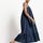 hessnatur Damen Crêpe-Kleid aus Bio-Baumwolle mit Leinen - blau - Größe 34