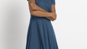hessnatur Damen Jersey-Kleid aus Bio-Pima-Baumwolle - blau - Größe 34