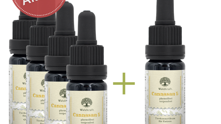 4+1 Aktion: Cannasan 5 für Katzen, phenolfrei, terpenfrei - 10ml