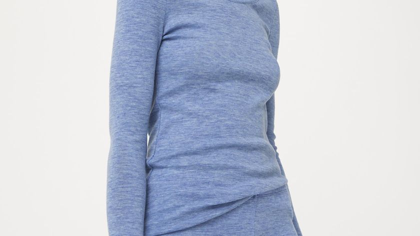 hessnatur Damen Panty regular cut aus Bio-Merinowolle - blau - Größe 46