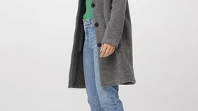 hessnatur Damen Wollfleece Mantel aus Bio-Merinowolle - grau - Größe 46