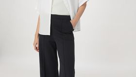hessnatur Damen Jersey Hose Wide Leg Relaxed aus Bio-Baumwolle - schwarz - Größe 34