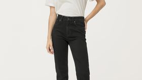 hessnatur Damen Coreva™Jeans Lea High Rise Slim aus Bio-Denim - schwarz - Größe 32/32