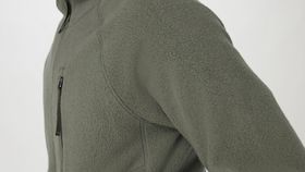 hessnatur Herren Fleece Jacke Kapuze Relaxed aus Bio-Baumwolle - grün - Größe 50