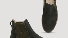 hessnatur Herren Chelsea Boots - grün - Größe 41