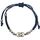 Armband "Ajna Chakra" blau 1,4cm Silber 925 mit verstellbarem Baumwollband