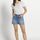 hessnatur Damen Denim-Shorts Hannah Mom Fit - blau - Größe 32