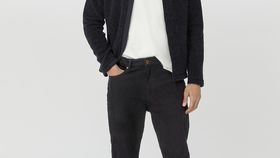 hessnatur Herren Coreva™ Jeans Mads Relaxed Tapered aus Bio-Denim - schwarz - Größe 38/32