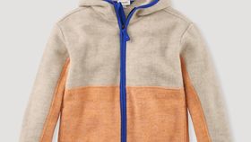 hessnatur Kinder Wollfleece Jacke Regular aus Bio-Merinowolle mit Bio-Baumwolle - beige - Größe 134/140