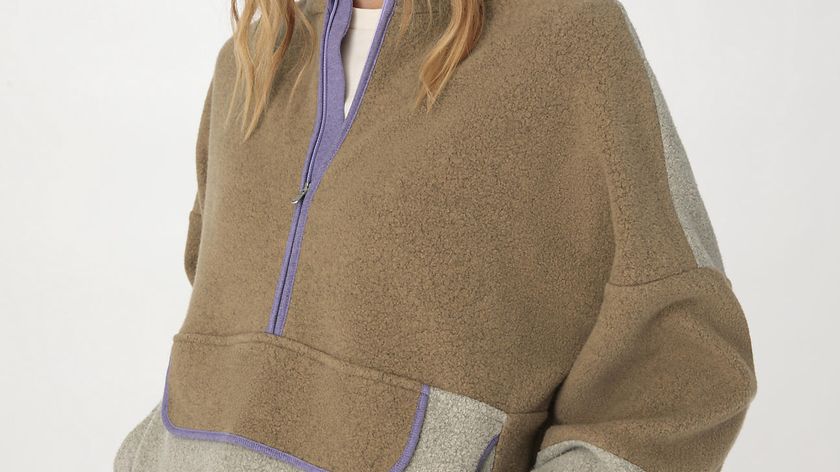 hessnatur Damen Fleece Troyer BETTERRECYCLING Oversize aus Bio-Baumwolle - braun - Größe L