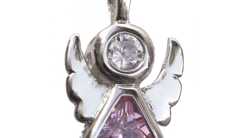 Anhänger "Engel" mit rundem und dreieckigem Zirkon Silber 925
