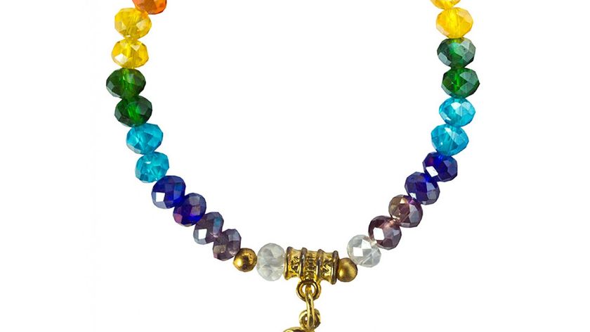Tikra "Engelsflügel Rainbow" Kristallglasperlen/Messing 6cm