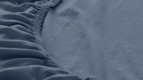 hessnatur Jersey-Spannbetttuch aus Bio-Baumwolle - blau - Größe 180x200 cm