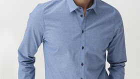 hessnatur Herren Hemd Relaxed aus Bio-Baumwolle - blau - Größe L (43/44)