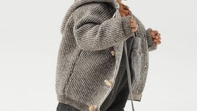 hessnatur Baby Strickjacke aus Schurwolle und Baumwolle - beige - Größe 86/92
