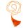 Mala orange mit 108 Glasperlen 52cm