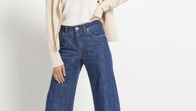 hessnatur Damen Jeans Wide Leg aus Bio-Baumwolle mit Kapok - blau - Größe 32/32