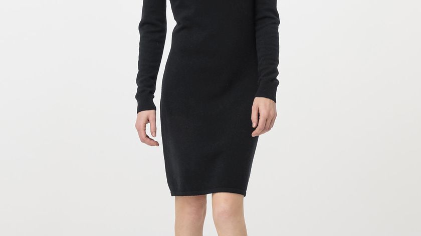 hessnatur Damen Strickkleid aus Bio-Merinowolle mit Kaschmir - schwarz - Größe 46