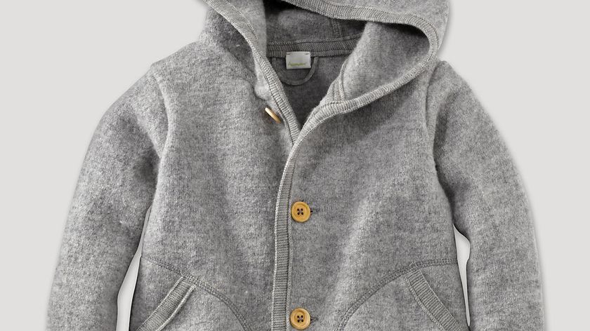 hessnatur Baby Walkjacke aus Bio-Merinowolle - grau - Größe 62/68