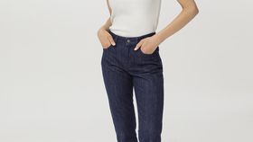 hessnatur Damen Jeans MARIE Mid Rise Straight aus Bio-Denim - blau - Größe 29/32