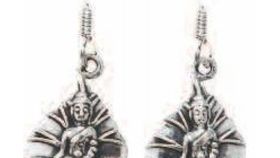 Ohrhänger "Buddha auf Bodhiblatt" Silber 925 4,4g