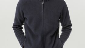 hessnatur Herren Fleecejacke aus Bio-Baumwolle - blau - Größe 50