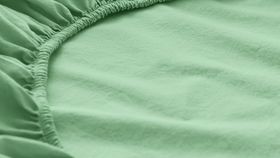 hessnatur Perkal Spannbettlaken aus Bio-Baumwolle - grün - Größe 140-160x200 cm