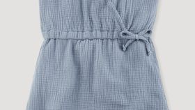 hessnatur Kinder Musselin-Kleid aus Bio-Baumwolle - blau - Größe 158/164