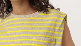 hessnatur Damen Ärmelloses Shirt aus Bio-Baumwolle mit Hanf - gelb - Größe 46