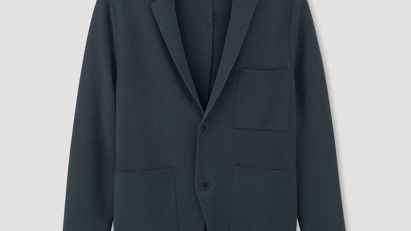 hessnatur Herren Strick-Sakko aus Bio-Baumwolle und Bio-Merino - blau - Größe 46