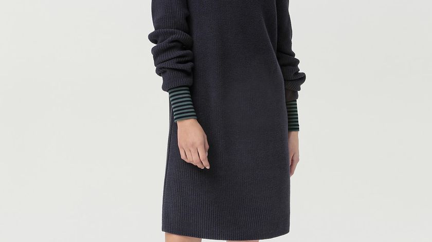 hessnatur Damen Strickkleid - marine - Größe L