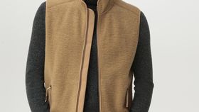 hessnatur Herren Wollfleece-Weste aus Bio-Merinowolle - braun - Größe S