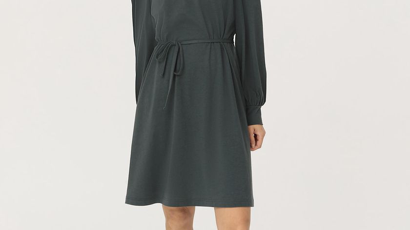 hessnatur Damen Mini-Kleid aus Bio-Baumwolle mit Bio-Merinowolle - grün - Größe 36