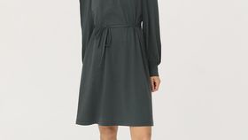hessnatur Damen Mini-Kleid aus Bio-Baumwolle mit Bio-Merinowolle - grün - Größe 36