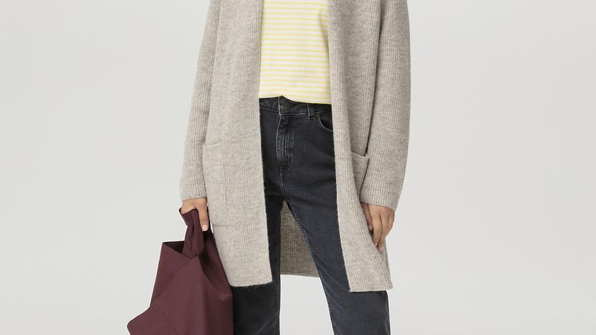hessnatur Damen Strickjacke aus Baby-Alpaka - grau - Größe L