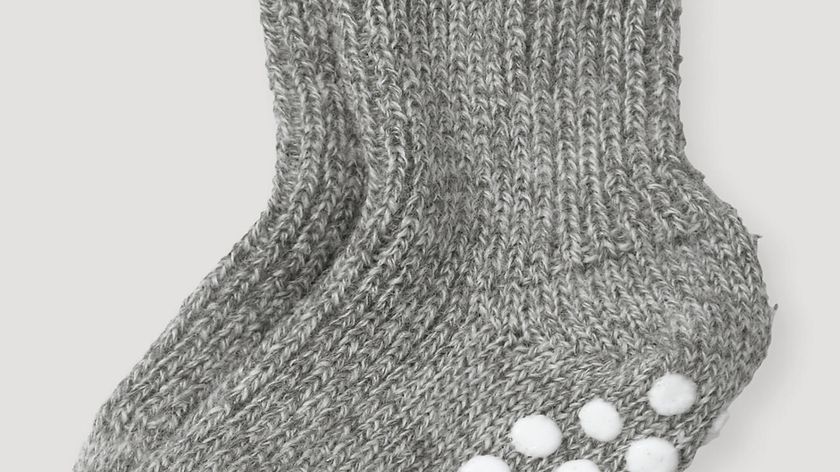 hessnatur Baby Stoppersocke aus Bio-Merinowolle - grau - Größe 25-26