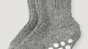 hessnatur Baby Stoppersocke aus Bio-Merinowolle - grau - Größe 25-26
