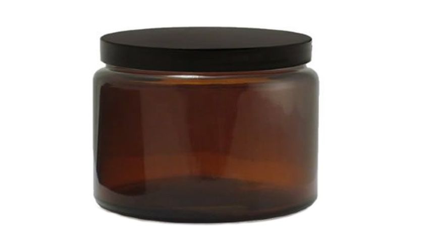 Leerer Braunglastiegel inkl. Deckel 120 ml