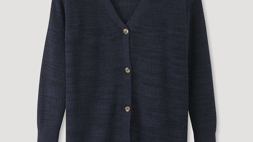 hessnatur Damen Strickjacke aus Leinen mit Bio-Baumwolle - blau - Größe S