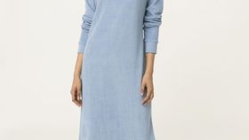 hessnatur lange Damen s Frottee-Nachthemd aus Bio-Baumwolle - blau - Größe 38