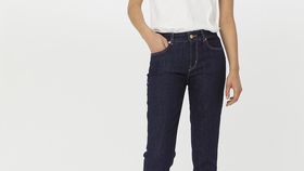 hessnatur Damen Jeans LEA Mid Rise Slim aus Bio-Denim - blau - Größe 32/32
