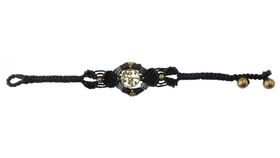 Armband "Baum des Lebens" Baumwolle geflochten schwarz, 20x3cm