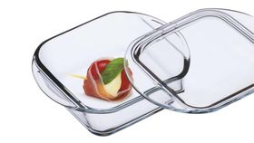 Simax Glas-Auflaufform mit Deckel, rechteckig, 0,3 Liter
