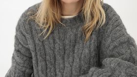 hessnatur Damen Pullover Oversized aus Alpaka - grau - Größe L