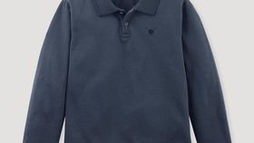 hessnatur Kinder Poloshirt aus Bio-Baumwolle - blau - Größe 122/128
